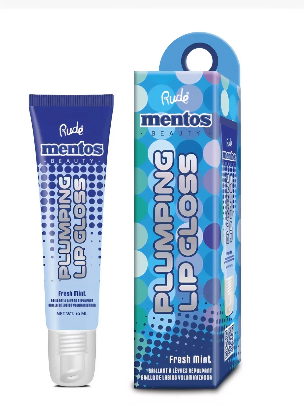 Rude Cosmetics x Mentos Plumping Lip Gloss Fresh Mint Spearmint Pack Of 2